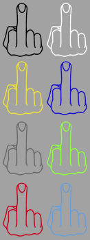 Aufkleber Mittelfinger